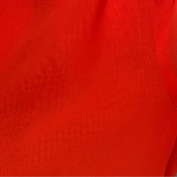 Bebe Coral Semi Sheer V Neck Open Slit Sleeve Blouse NWOT Size S - Picture 11 of 17